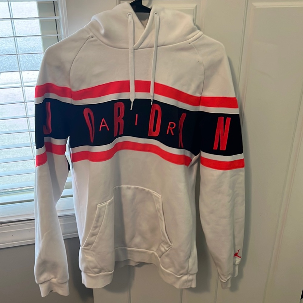 Mens stitched letter Jordan hoodie.